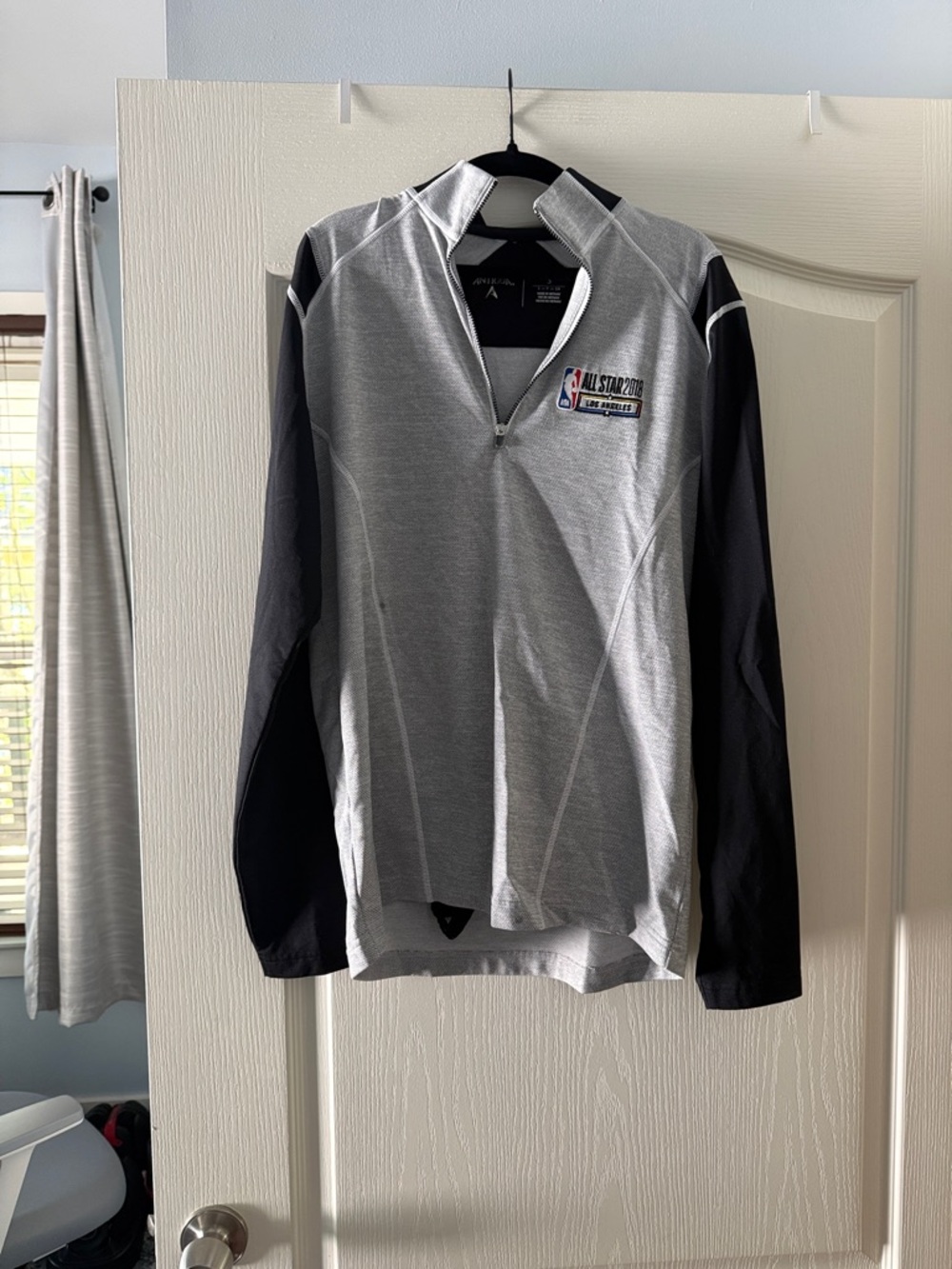 Antigua Grey & Black NBA All-Star Quarter-Zip Pullover